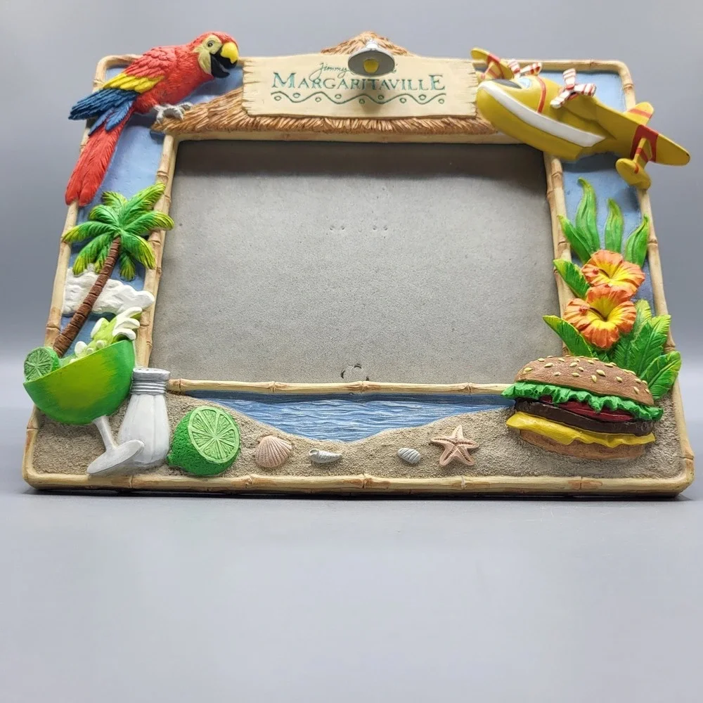 Jimmy Buffett Margaritaville Picture Frame 3D Summer Tropical Resin Multi